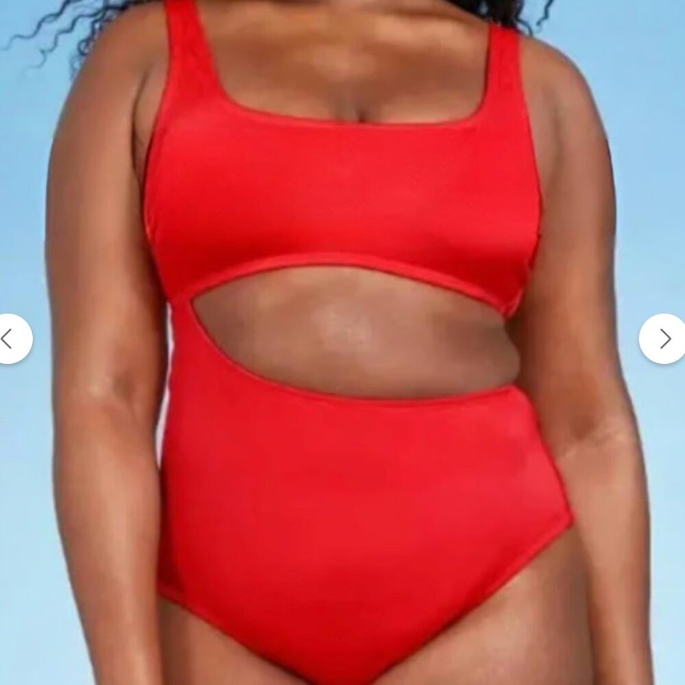 NWOT Kona Sol Women's Classic One-Piece Red Swimsuit Size Large